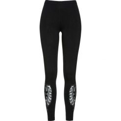 Spodnie damskie: Legginsy z koronką bonprix czarny