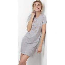 Koszule nocne i halki: Koszula nocna Tea Shirt szaroróżowa