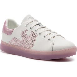 Sneakersy EMPORIO ARMANI - X3X071 XL807 D884 White/Rose. Białe półbuty damskie Emporio Armani, ze skóry. W wyprzedaży za 509,00 zł.