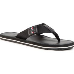 Japonki TOMMY HILFIGER - Elevanted Th Leather Beach Sandal FM0FM02692 Black BDS. Czarne klapki męskie TOMMY HILFIGER, bez wzorów, ze skóry ekologicznej. Za 229,00 zł.