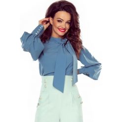 Bluzki asymetryczne: PATI śliczna bluzka z kokardą jeans