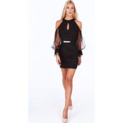 Sukienka z odkrytymi ramionami czarna G5272. Czarne sukienki damskie marki Fasardi, xl, bez wzorów, bez kołnierzyka, bez rękawów, z odkrytymi ramionami. Za 149,00 zł.