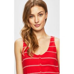 Jacqueline de Yong - Top. Niebieskie bluzki damskie Jacqueline de Yong, s, bez wzorów, z elastanu, bez kołnierzyka. W wyprzedaży za 34,90 zł.