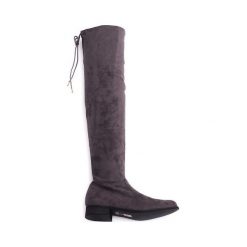 Szare Wysokie Zamszowe Kozaki Lycra 3037 Szary. Szare kozaki damskie ButyModne, z zamszu, na wysokim obcasie, na obcasie, bez zapięcia. Za 179,00 zł.