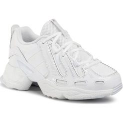 Buty adidas - Eqt Gazelle W EF5313 Ftwwht/Ftwwht/Ftwwht. Białe półbuty damskie Adidas, na co dzień, bez wzorów, ze skóry ekologicznej, bez obcasa, na płaskiej podeszwie, bez zapięcia. W wyprzedaży za 359,00 zł.