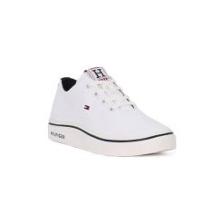 Buty Tommy Hilfiger 121 TEXTILE. Białe trampki męskie TOMMY HILFIGER, bez wzorów, bez zapięcia. Za 260,93 zł.