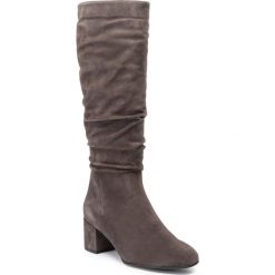 Kozaki HÖGL - 8-104152 Dark Grey 6600. Szare kozaki damskie HÖGL, ze skóry, bez obcasa, bez zapięcia. W wyprzedaży za 639,00 zł.