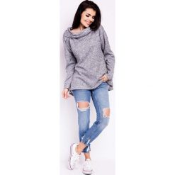 Szara Bluza Luźna z Kominem-Kapturem. Bluzy damskie Molly.pl. Za 119,90 zł.