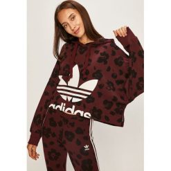 Adidas Originals - Bluza. Fioletowe bluzy damskie adidas Originals, bez wzorów, z bawełny, bez rękawów, z kapturem. W wyprzedaży za 229,90 zł.