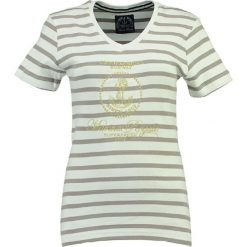 T-shirty damskie: Koszulka „Jardin” w kolorze biało-szarym