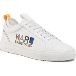 Sneakersy KARL LAGERFELD - KL51022 White Lthr. Białe sneakersy męskie KARL LAGERFELD, bez wzorów, ze skóry, bez zapięcia. W wyprzedaży za 539,00 zł.