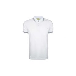 Koszulki polo z krótkim rękawem Versace Jeans B3GQA7P8 / Polo Print Greca Regular. Białe koszulki męskie Versace Jeans, m, bez wzorów, z jeansu, polo, z krótkim rękawem, krótkie. Za 379,00 zł.