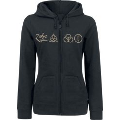 Led Zeppelin Electric Magic Bluza z kapturem rozpinana damska czarny. Czarne bluzy damskie marki Led Zeppelin, m, bez wzorów, bez rękawów, z kapturem. Za 184,90 zł.