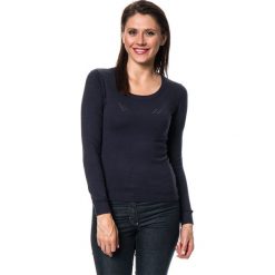 Sweter w kolorze granatowym. Niebieskie swetry klasyczne damskie Assuili, z kaszmiru, z okrągłym kołnierzem. W wyprzedaży za 136,95 zł.