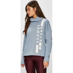 Under Armour - Bluza Rival Fleece. Niebieskie bluzy damskie z nadrukiem marki Under Armour, s, z bawełny, z kapturem. W wyprzedaży za 139,90 zł.