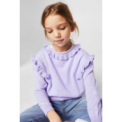 Mango Kids - Sweter dziecięcy Helen2 110-164 cm. Szare swetry dziewczęce marki Mango Kids, z bawełny, z okrągłym kołnierzem. W wyprzedaży za 39,90 zł.