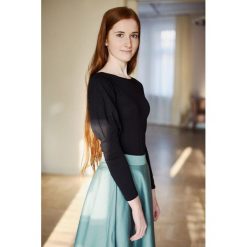 Bluzka Molinara Nigra XXS czarny. Czarne bluzki damskie marki Marie Zélie, s, w paski, z elastanu, bez kołnierzyka, z długim rękawem. Za 167,00 zł.