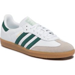 Buty adidas - Samba Og EE5451 Ftwwht/Cgreen/Vapgrn. Białe półbuty męskie Adidas, bez wzorów, z zamszu, klasyczne, bez zapięcia. W wyprzedaży za 289,00 zł.