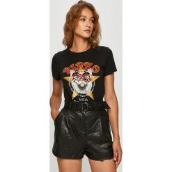 Pinko - T-shirt + torba. Czarne bluzki damskie Pinko, s, z nadrukiem, z bawełny, casualowe, z okrągłym kołnierzem. Za 639,90 zł.