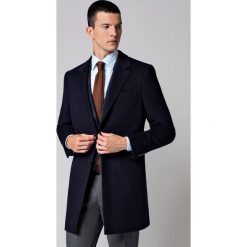 Płaszcz Granatowy Regent. Niebieskie płaszcze męskie LANCERTO, na zimę, m, bez wzorów, z bawełny, eleganckie, bez kaptura. W wyprzedaży za 399,90 zł.