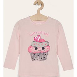 Name it - Longsleeve dziecięcy 92-128 cm. Niebieskie bluzki dziewczęce Name it, z aplikacjami, z bawełny, z okrągłym kołnierzem, z długim rękawem, długie, bez kaptura. Za 59,90 zł.