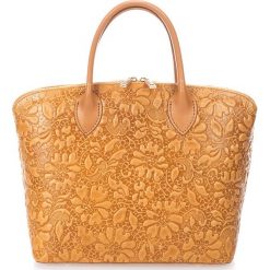 Torebki klasyczne damskie: Skórzana torebka w kolorze brązowym – 34 x 28 x 14 cm