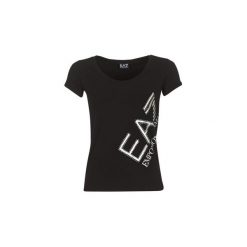 T-shirty z krótkim rękawem Emporio Armani EA7 TRAIN LOGO SERIES STRASS. Czarne t-shirty damskie marki Emporio Armani EA7, m, bez wzorów, bez kołnierzyka. Za 265,30 zł.