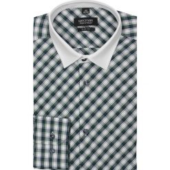 Koszula barnet 1756 długi rękaw slim fit zielony. Zielone koszule męskie jeansowe Recman, na wiosnę, m, z klasycznym kołnierzykiem, z długim rękawem. Za 29,99 zł.