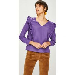 Trendyol - Bluzka. Fioletowe bluzki damskie Trendyol, na co dzień, bez wzorów, z bawełny, casualowe, bez kołnierzyka, bez rękawów. W wyprzedaży za 39,90 zł.