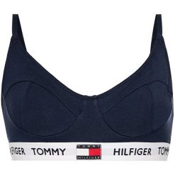 Biustonosz bezfiszbinowy TOMMY HILFIGER UW0UW02242. Niebieskie biustonosze TOMMY HILFIGER, bez wzorów. W wyprzedaży za 109,00 zł.