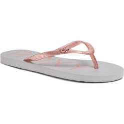 Japonki ROXY - ARJL100873 Gry. Szare klapki damskie Roxy, bez wzorów, z tworzywa sztucznego, bez obcasa. Za 79,00 zł.