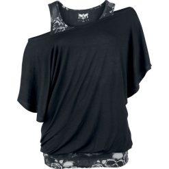 Bluzki damskie: Black Premium by EMP Bat Double Layer Koszulka damska czarny/szary