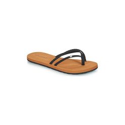 Japonki Volcom THRILLS. Czarne klapki damskie Volcom, bez wzorów, bez obcasa. W wyprzedaży za 111,30 zł.