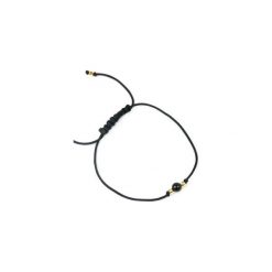 Bransoletka Turmalin sznurek złoto. Czarne bransoletki damskie Brazi druse jewelry, z nylonu, złote. Za 60,00 zł.