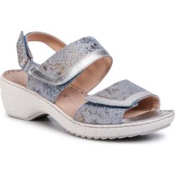 Sandały CAPRICE - 9-28250-24 Skyblue Comb 859. Niebieskie klapki damskie Caprice, bez wzorów, ze skóry, bez obcasa, na obcasie. Za 239,00 zł.