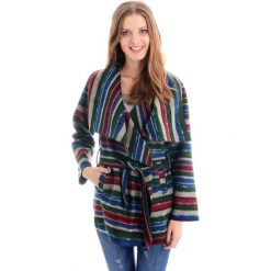 Płaszcze damskie pastelowe: Płaszcz materiałowy - 114-6335A VER
