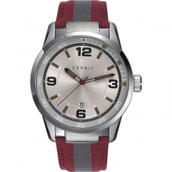 Zegarek kwarcowy w kolorze czerwono-szaro-srebrnym. Czerwone, analogowe zegarki męskie Esprit Watches, srebrne. W wyprzedaży za 250,95 zł.