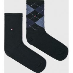 Tommy Hilfiger - Skarpetki (2-pack). Niebieskie skarpetki damskie TOMMY HILFIGER, bez wzorów, z elastanu. Za 54,90 zł.