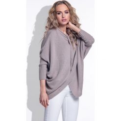 Sweter I160 beżowy. Brązowe swetry damskie Tagless, s, z wełny. Za 104,50 zł.