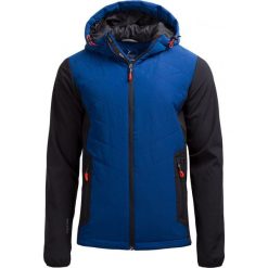 Kurtka puchowa męska KUM603 - DENIM MELANŻ - Outhorn. Pomarańczowe kurtki męskie marki Outhorn, na zimę, s, melanż, z materiału. W wyprzedaży za 153,99 zł.