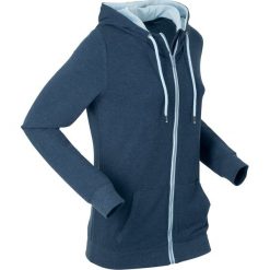 Bluzy damskie: Lekka bluza rozpinana, długi rękaw bonprix ciemnoniebieski melanż
