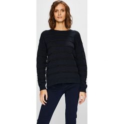 Tommy Hilfiger - Sweter. Niebieskie swetry damskie TOMMY HILFIGER, s, bez wzorów, z bawełny, z krótkim rękawem, krótkie, bez kaptura. W wyprzedaży za 269,90 zł.