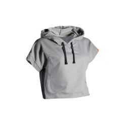 Koszulka z kapturem bokserska 100 damska. Szare koszulki damskie OUTSHOCK, xl, bez wzorów, z bawełny, z kapturem, bez rękawów. Za 59,99 zł.