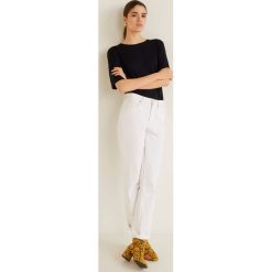 Mango - Top. Czarne bluzki damskie Mango, m, bez wzorów, z elastanu, z okrągłym kołnierzem. Za 49,90 zł.