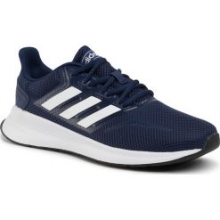 Buty adidas - Runfalcon K EG2544 Dkblue/Ftwwht/Cblack. Niebieskie buty sportowe damskie Adidas, bez wzorów, z tworzywa sztucznego, sportowe, do biegania. W wyprzedaży za 139,00 zł.