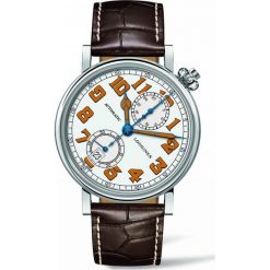 LONGINES HERITAGE AVIGTION L2.812.4.23.2. Białe zegarki męskie marki LONGINES, ze stali. Za 12590,00 zł.