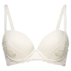 Biustonosz push-up Simone Pérèle 12H340. Białe biustonosze Simone Pérèle, bez wzorów, z elastanu. W wyprzedaży za 229,00 zł.