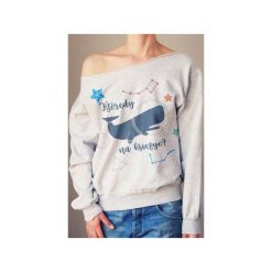 Którędy na księżyc szary gruby oversize z. Szare bluzy damskie One mug a day, m, z nadrukiem, z bawełny, bez rękawów, bez kaptura. Za 129,00 zł.