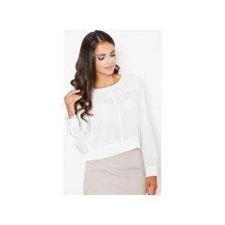 Bluzka M395 Ecru. Brązowe bluzki damskie FIGL, xl, bez wzorów, eleganckie, bez kołnierzyka, z długim rękawem. Za 99,00 zł.
