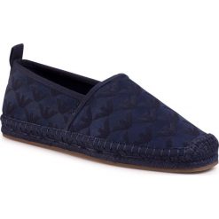 Espadryle EMPORIO ARMANI - X4S021 XM224 A234 Midnight/Midnight/Mi. Niebieskie espadryle męskie Emporio Armani, na co dzień, bez wzorów, ze skóry, bez zapięcia. Za 779,00 zł.